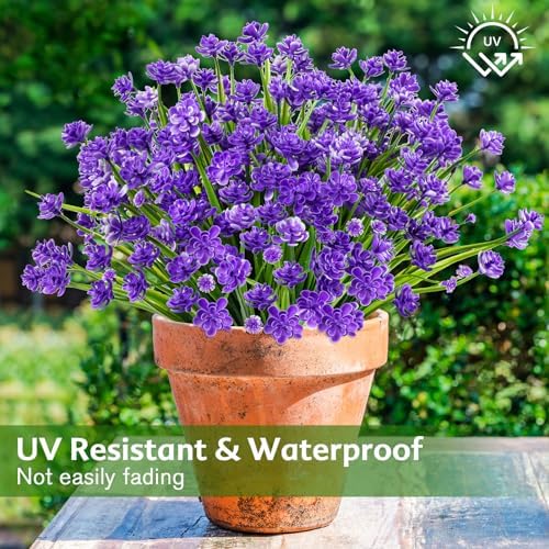 AGIRL Artificial Flowers Outdoor UV Resistant Fake Plant Garden Patio Decor - Image 4