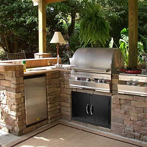 Stanbroil 30" x 21" Double Access Door for Outdoor Kitchen, Black Steel - Image 7