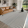 IOHOUZE 8x10 Striped Area Rug, Washable Indoor Outdoor, Black Beige by iOhouze