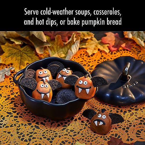 STAUB Ceramic 0.5-qt Petite Ceramic Pumpkin, Oven & Stove Safe up to 572°F, Pumpkin Dish, Ceramic Baking Dish, Candy Dish, Matte Black - Image 3