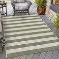 OJIA Striped Outdoor Area Rug 4'x6' Washable Patio Rugs Front Porch Rug by OJIA