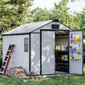 8 x 10 FT Resin Outdoor Storage Shed with Floor, Plastic Garden Shed by DNYKER