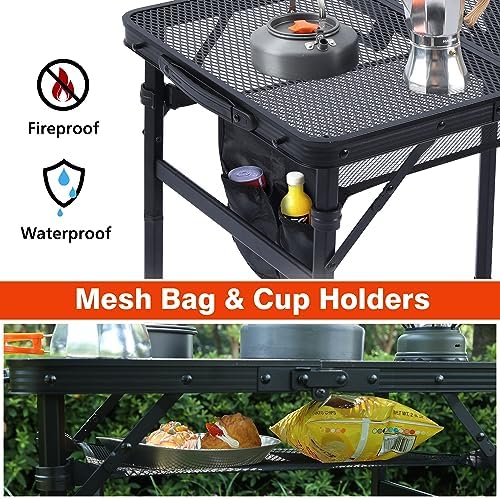 JOUYEK Camping Table, 2x1.3 FT Portable Folding Grill Table - Image 3