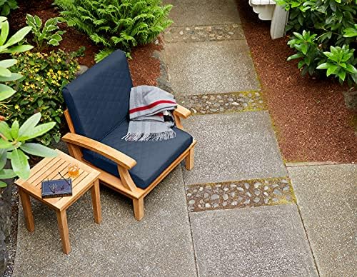 Classic Accessories Montlake FadeSafe FadeSafe Patio Chair/Loveseat Back Quilted Cushion, 21 x 20 x 4 Inch, Navy - Image 6