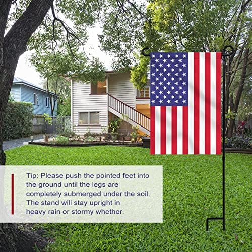 YEAHOME Garden Flag Stand Holder, Premium Yard Flag Holder Weather-Proof Metal Powder-Coated Flagpole for American Flag, Christmas Garden Flag, Outdoor Garden Decor Decoration - Image 3