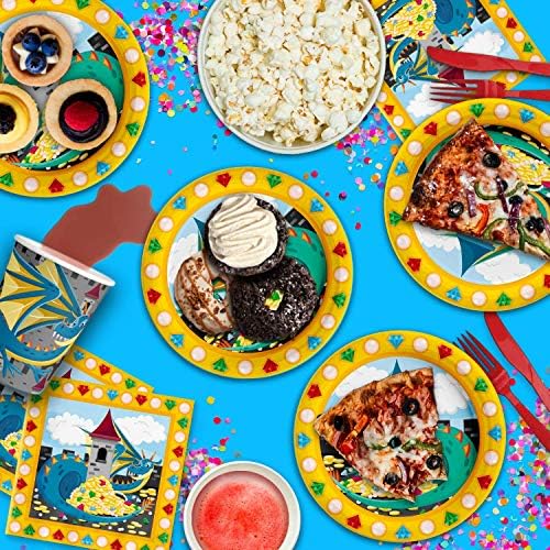 Mythical Dragon Birthday Party Supplies Set Plates Napkins Cups Tableware Kit for 16 - Image 6