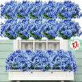Powbrace 22 Pack Artificial Flowers for Outdoor Indoor Fake Plants(Blue) by PowbraceArtificialFlowers