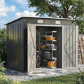 UDPATIO Storage Shed, 8X4 FT Metal Sheds & Outdoor Storage with Sloping Roof & Lockable Door for Bicycle, Tool in Patio Lawn, Garden, Backyard,Grey by UDPATIO