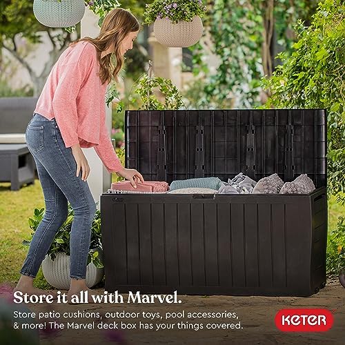 Keter Marvel 71 Gal Outdoor Storage Box for Patio and Pool Accessories - Image 4