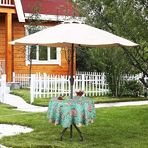 EHouseHome Outdoor and Indoor 60inch Round Tablecloth with Umbrella Hole and Zipper, Waterproof Zippered Patio Cloths, Spring/Summer Table Covers for Backyard Circular Table/BBQs/Picnic - Image 3