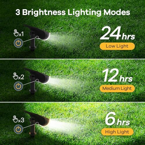 Linkind Solar Lights Outdoor Waterproof Landscape Spotlight Daylight 6 Pack - Image 4