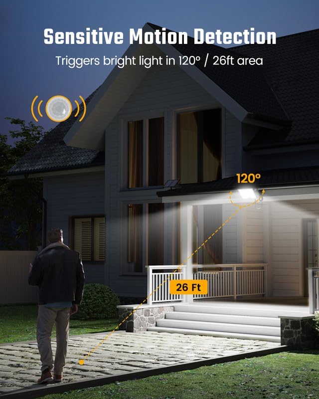 SUPERDANNY Solar Outside Lights with 113 Bright LEDs 7000K with 16ft Cable - Image 6