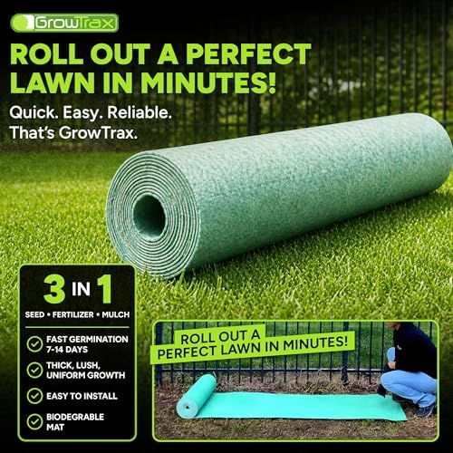 Growtrax Biodegradable Grass Seed Mat - 100 Sq Ft Year Round Green - Image 7