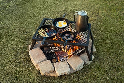 Amazon Basics Heavy-Duty Portable Camping Grill Grate for Outdoor Open Flame Cooking, Foldable, Sturdy, 15.9" x 12.2", Black - Image 5