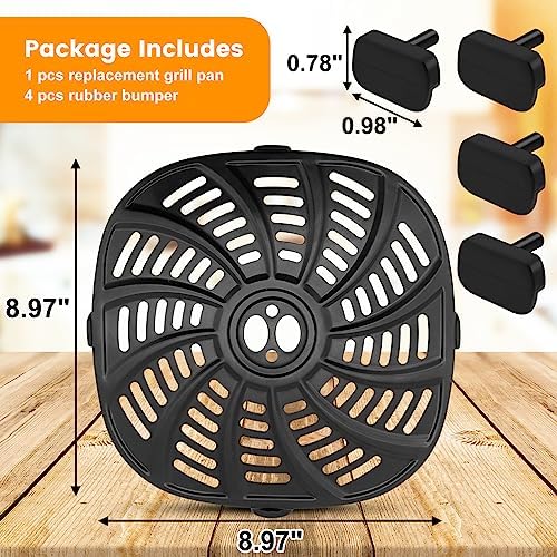 Air Fryer Accessories for Gourmia GAF798 GAF716 7QT Air Fryer, Food Grade Nonstick 8.97''*8.97'' Air Fryer Replacement Parts Rack Tray Grill Pan Grill Plate Crisper Plate, Dishwasher Safe - Image 2