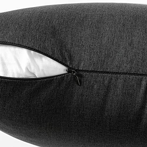 MIULEE Decorative Outdoor Pillow Covers Euro Waterproof 26x26 Black - Image 4