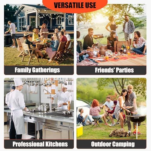 3Pack Barbecue Tool Sets,HONSHEN Heavy Duty Stainless Steel Lifting Ring and Wooden Handles BBQ Tool Sets,Grill Accessories,Grilling Spatula,Fork,Tongs for Outdoor Grill Cooking (BBQ Tools Set-LR-3P) - Image 6