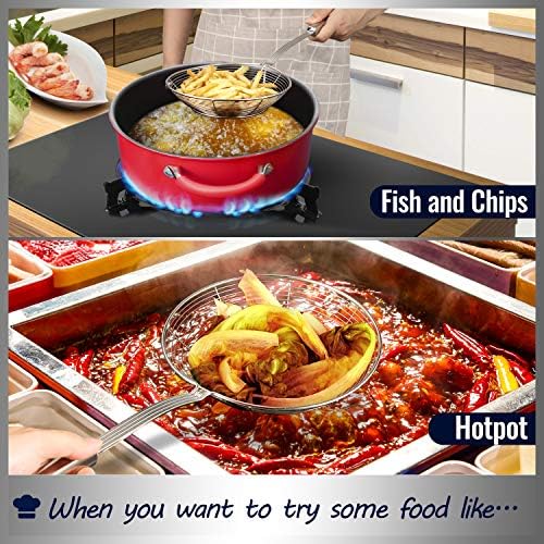 Hiware Solid Stainless Steel Spider Strainer Skimmer Ladle for Cooking and Frying, Kitchen Utensils Wire Strainer Pasta Spoon, 5.4 Inch - Image 5