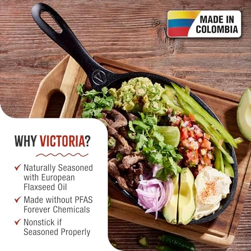 Victoria Cast Iron Fajita Skillet, Black Oval Cast Iron Serving Platter, Made in Colombia - Image 3