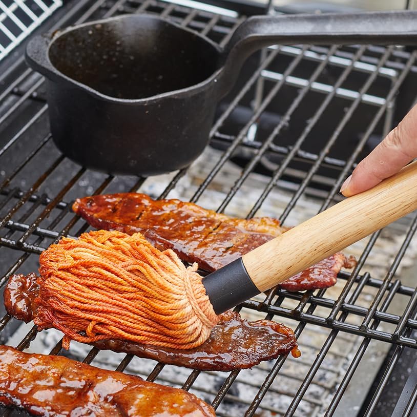 Cast Iron Sauce Pan and Basting Pot with BBQ Mop Brushes - Cast Iron Small Sauce Pots 2 Pcs for Grilling, Melting, Camping Cooking & Stoves - Mini Pot for Butter Melter - Image 5