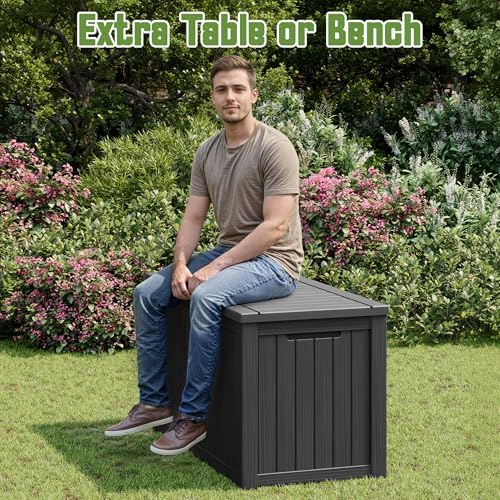 Outdoor Storage Waterproof Deck Box for Patio (150 Gallon, Black) - Image 5