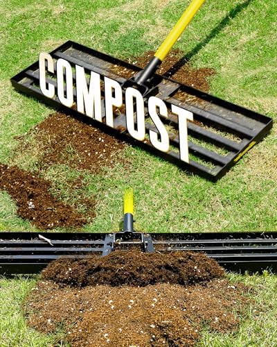 Lawn Leveling Rake, 45"x10" Heavy Duty Sand Leveling Tool with 7FT Long Handle, Steel Golf Rake for Soil, Compost, Gravel, Lawn Leveler for Yard, Garden, Golf Course, Landscaping Level Tool - Image 4