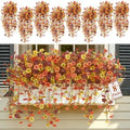 8Pcs Artificial Fall Flowers for Outdoor, Fake Mums UV Resistant Decoration by Alupssuc