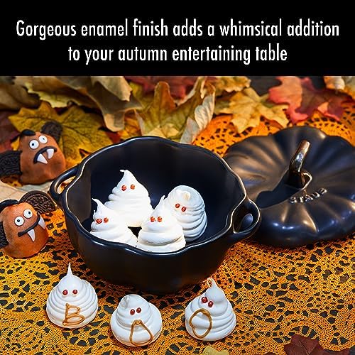 STAUB Ceramic 0.5-qt Petite Ceramic Pumpkin, Oven & Stove Safe up to 572°F, Pumpkin Dish, Ceramic Baking Dish, Candy Dish, Matte Black - Image 4