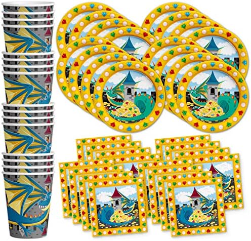 Mythical Dragon Birthday Party Supplies Set Plates Napkins Cups Tableware Kit for 16 by BirthdayGalore