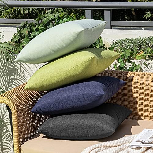 MIULEE Decorative Outdoor Pillow Covers Euro Waterproof 26x26 Black - Image 5