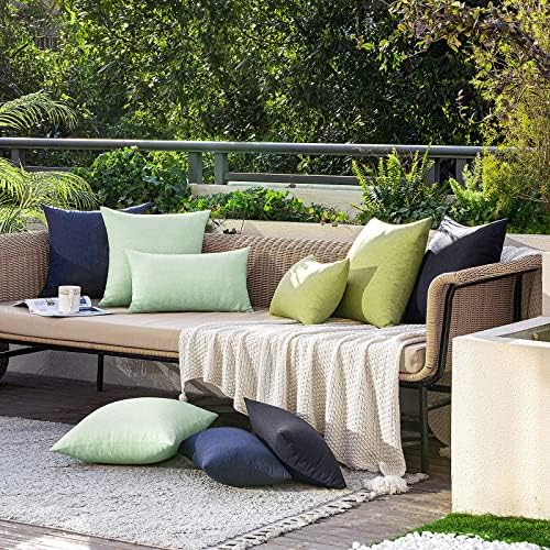 MIULEE Decorative Outdoor Pillow Covers Waterproof 18x18 Sage Green - Image 5