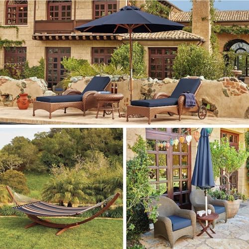 Classic Accessories Montlake Water-Resistant 23 x 20 x 4 Inch Patio Lounge Back Cushion, Heather Indigo Blue, Outdoor Loveseat Cushions - Image 2