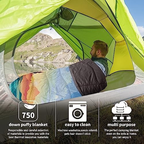 Outdoor Puffy Camping Blanket, Large Outdoor Blanket Waterproof, 55*79'' - Image 6