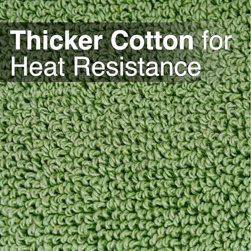 RITZ Terry Potholder & Hot Pad: Unparalleled Heat Resistant, Durable 100% Cotton – Ergonomically Designed for Optimal Grip – Easy-Care Machine Washable – 4-Pack, Cactus Green - Image 3