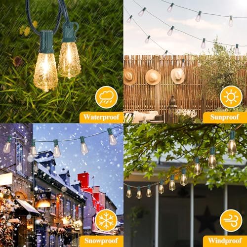 Brightever 50FT Outdoor String Lights 27 Bulbs, Waterproof Patio Lights - Image 5