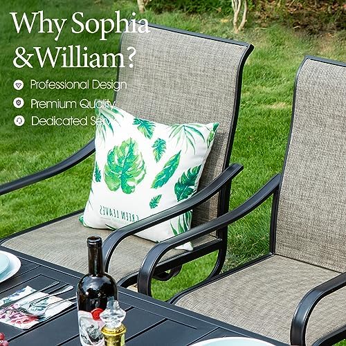 Sophia & William 5 Piece Patio Dining Set, 44'' Round Table & Swivel Chairs - Image 2