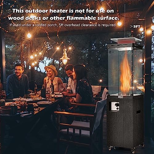 Tangkula 41,000 BTU Propane Patio Heater with Waterproof Cover (Black) - Image 3
