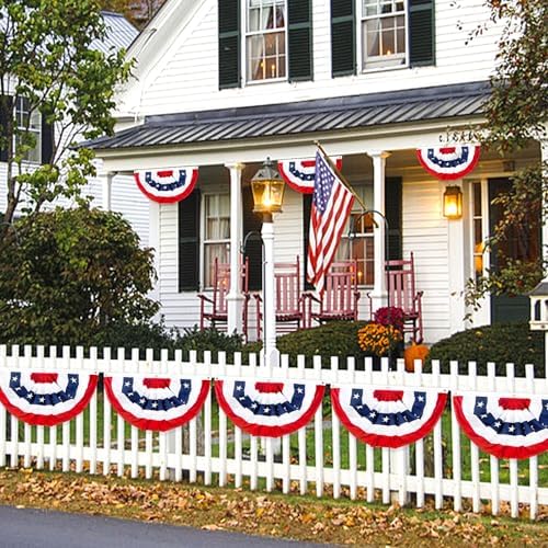 2x4 Ft American Bunting Flags Outdoor, USA Pleated Fan Flag for Outside, 4th of July Decorations Memorial Day Patriotic Flags Bunting Outdoor Indoor Decor (Set of 3) - Image 5