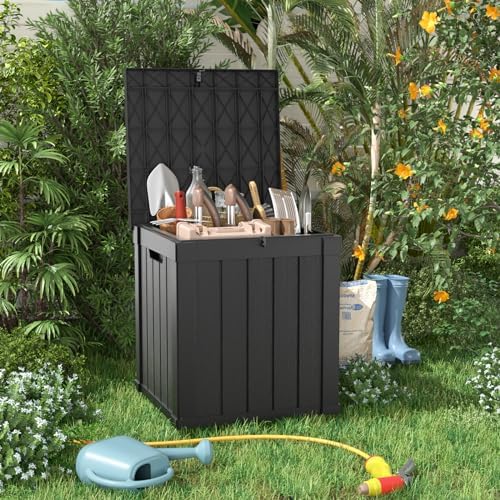 DRATO 51 Gallon Outdoor Storage Box Waterproof, Lockable Resin Deck Box for Patio Furniture, Pool Supplies & Garden Tools, Weatherproof Outside Storage Bin for Backyard Porch (Black, 51 Gallon) - Image 5
