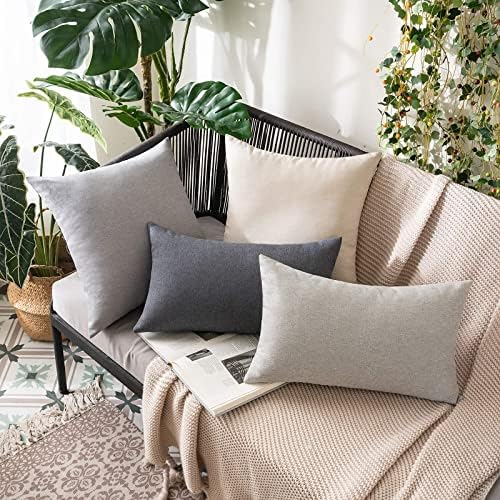MIULEE Decorative Outdoor Pillow Covers Lumbar Waterproof 12x20 Beige - Image 4