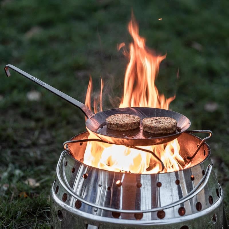Petromax Wrought Iron Skillet, Long Handle Pan Conducts Heat Evenly, Indoor/Outdoor Camping Cookware for Campfire or Home Kitchen Use, Stove to Table Serveware - Image 4
