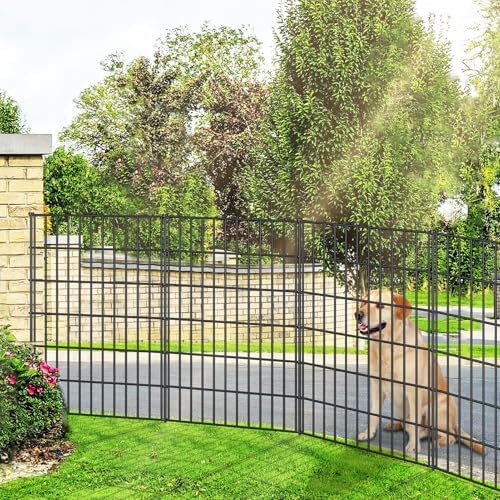 Metal Garden Fence 40 in x 23.3 ft, Outdoor Dog Fence with Stakes for Yard - Image 5