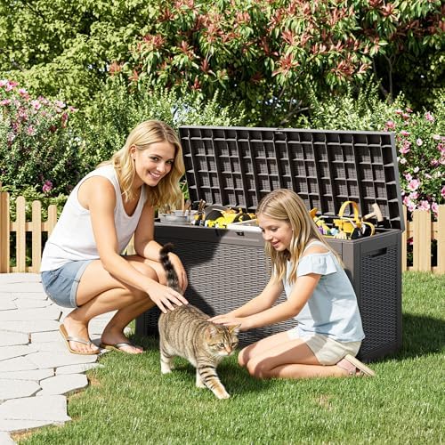 KAMABOKO 75 Gallon Outdoor Storage Box Waterproof Deck Box for Patio - Image 6