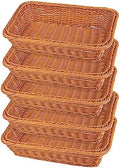 GNIEMCKIN 5-Piece 12-Inch Wicker Bread Basket - Woven Tabletop Food Serving Basket for Restaurant, Bakery, Family Party, Hotel - Brown by GNIEMCKIN