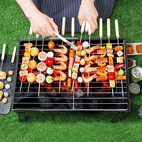 Barbecue Grill, Charcoal Grill Folding Portable Lightweight Barbecue Grill Tools for Outdoor Grilling Cooking Camping Hiking Picnics Tailgating Backpacking Party (Medium) - Image 7