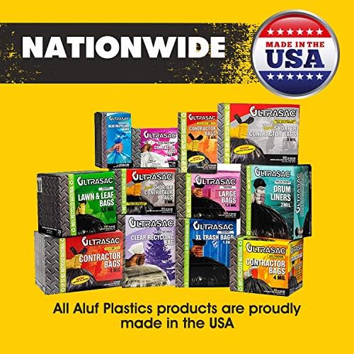Aluf Plastics 55 Gallon Clear Trash Bags - (Huge 100 Pack) - 38" x 58" - 1.5 MIL (Equivalent) - Heavy Duty Industrial Liners Clear Garbage Bags for Recycling, Contractors, Storage, Outdoor - Image 5
