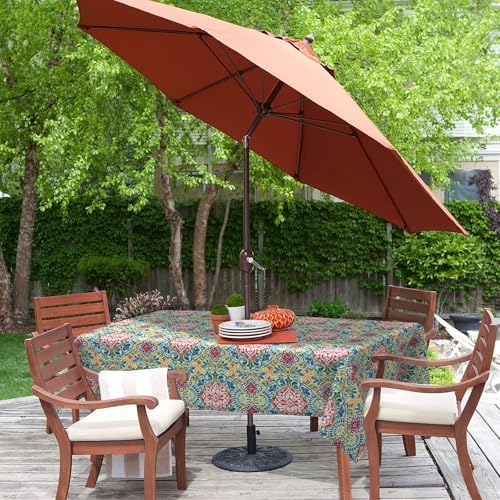 LVTXIII Rectangle Outdoor Tablecloth with Umbrella Hole and Zipper, Water-Repellent 60 x 84 Inch Patio Table Cover for Picnic, Garden, Backyard Dining, Damask Red - Image 6