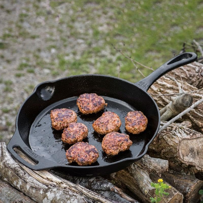 Petromax Cast Iron Fire Skillet for Kitchen or Camping, Pre-Seasoned Cookware for Campfire or Home Oven and Stove, Conducts Heat Evenly, Long Handle, 12" - Image 2
