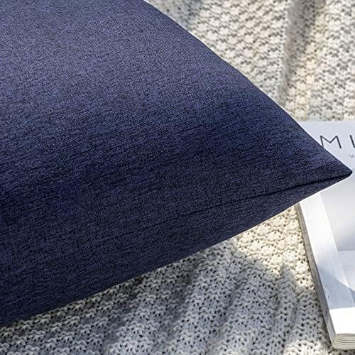 MIULEE Decorative Outdoor Pillow Covers Euro Waterproof 24x24 Navy - Image 2
