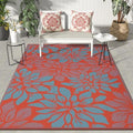 GENIMO Outdoor Rug, Waterproof Plastic Rugs for Patio, 6'x9' Red Blue by GENIMO